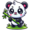 Panda mignon avec bambou