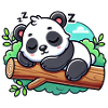 Sleeping panda on a branch