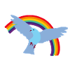 Peace dove with rainbow