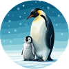 Kaiserpinguin mit Kind
