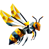geometrische Biene, in modernem Polygon-Stil