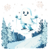 Geist Skifahrer Halloween