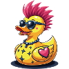Cool punk duck with heart