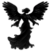 Black Silhouette Of Flying Angel
