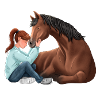 Mädchen mit Pferd – Freundschaftsillustration