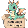 Süßer Drache möchte aufgenommen werden