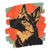 German Shepherd Retro