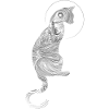 Abstract Cat with Moon Background