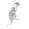 Abstract cat with spiral pattern