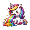 Einhorn kotzend Regenbogen