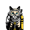Cat Diver Diving