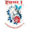 Skull Skull Butterfly Rose Flower