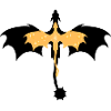 Drache gold schwarz