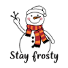 Fröhlicher Schneemann mit rotem Schal
