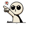 Cute cartoon man with heart