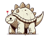 Cute dinosaur with heart
