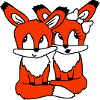 2 Foxes Couple In Love Two Friends Love Team Cute
