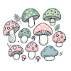 Cute Hand-Drawn Mushroom Doodle
