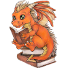Niedlicher Lesender Drache Fantasy Geschenkidee