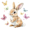 Cute Bunny Rabbit Butterflies