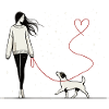Heart connection – mistress with dog