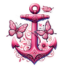 Pink Anchor with Butterflies