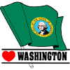 Flag Washington heart WASHINGTON