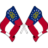 Two flags crossed Georgia
