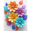Shiny, artificial flowers