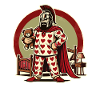 Grumpy Spartan in heart pajamas
