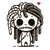Little voodoo zombie with dreadlocks