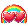 Coeurs avec arc-en-ciel