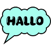 Speech bubble Hello