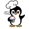 Pinguin Mit Kochmütze Liebt Backen