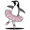 Elegant penguin in ballet tutu