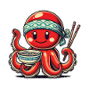 Japanese Ramen Noodles Anime Octopus