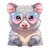Opossum with glasses