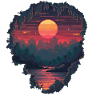 Trou dans un monde pixélisé