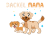 Dackel Mama Süße Hunde Illustration