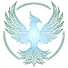 Electric Blue Polygonal Phoenix