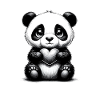 Funny Cute Panda Heart Love Panda Motifs