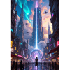 Cyberpunk-Stadt.