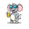 Elefant mit Bier