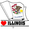 Flag Illinois heart ILLINOIS