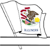Flag Illinois text banner