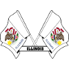 Two flags text ILLINOIS
