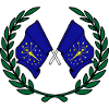 Flags USA Indiana in laurel wreath