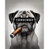 Censored Pug with Cigar