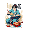 Ramen ukiyo-e Japanese retro aesthetic