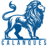Blue and white calanque lion